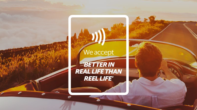 A man is driving at sunset. Better in real life than reel life